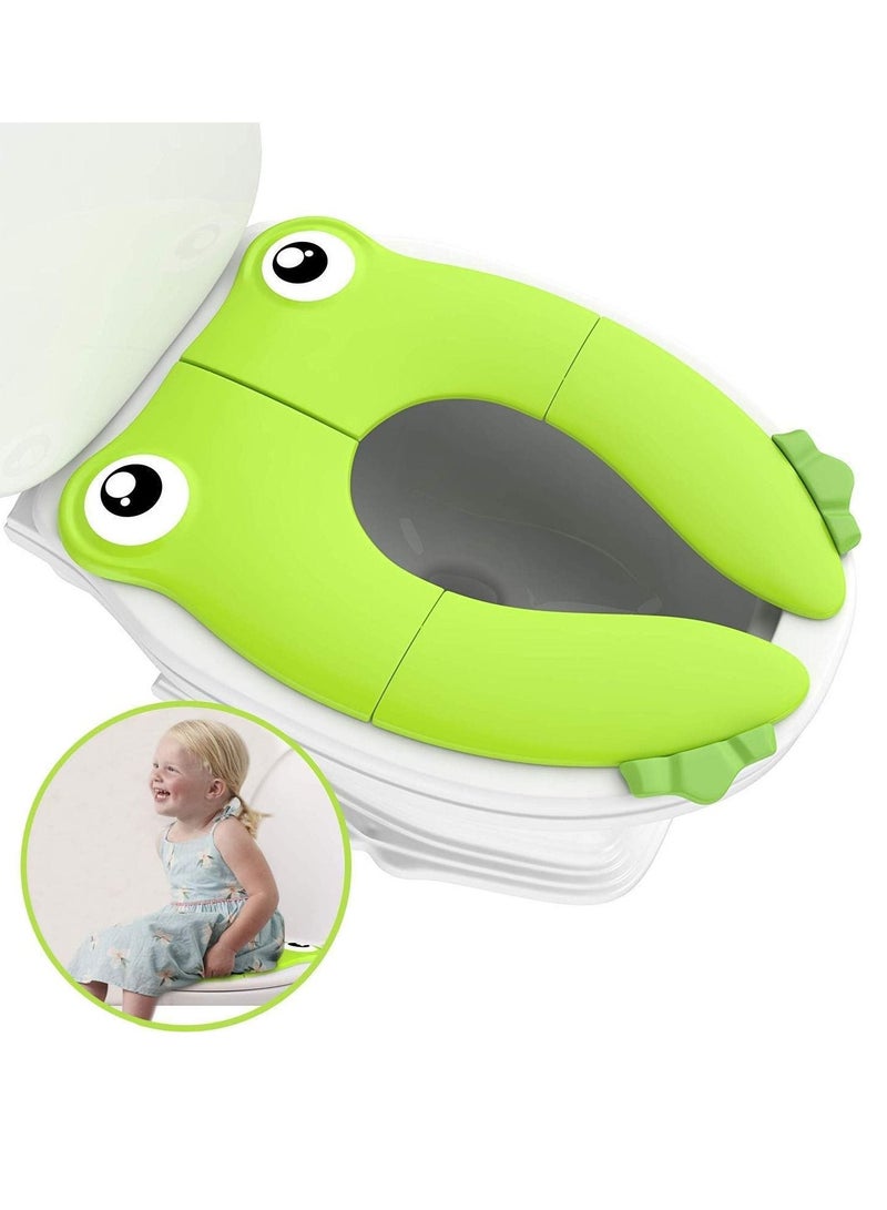Gonice Travel Portable Folding Potty Training, Non Slip Silicone Pads, Reusable Toddlers Toilet Seat Covers Liners Fits Round - Image 1