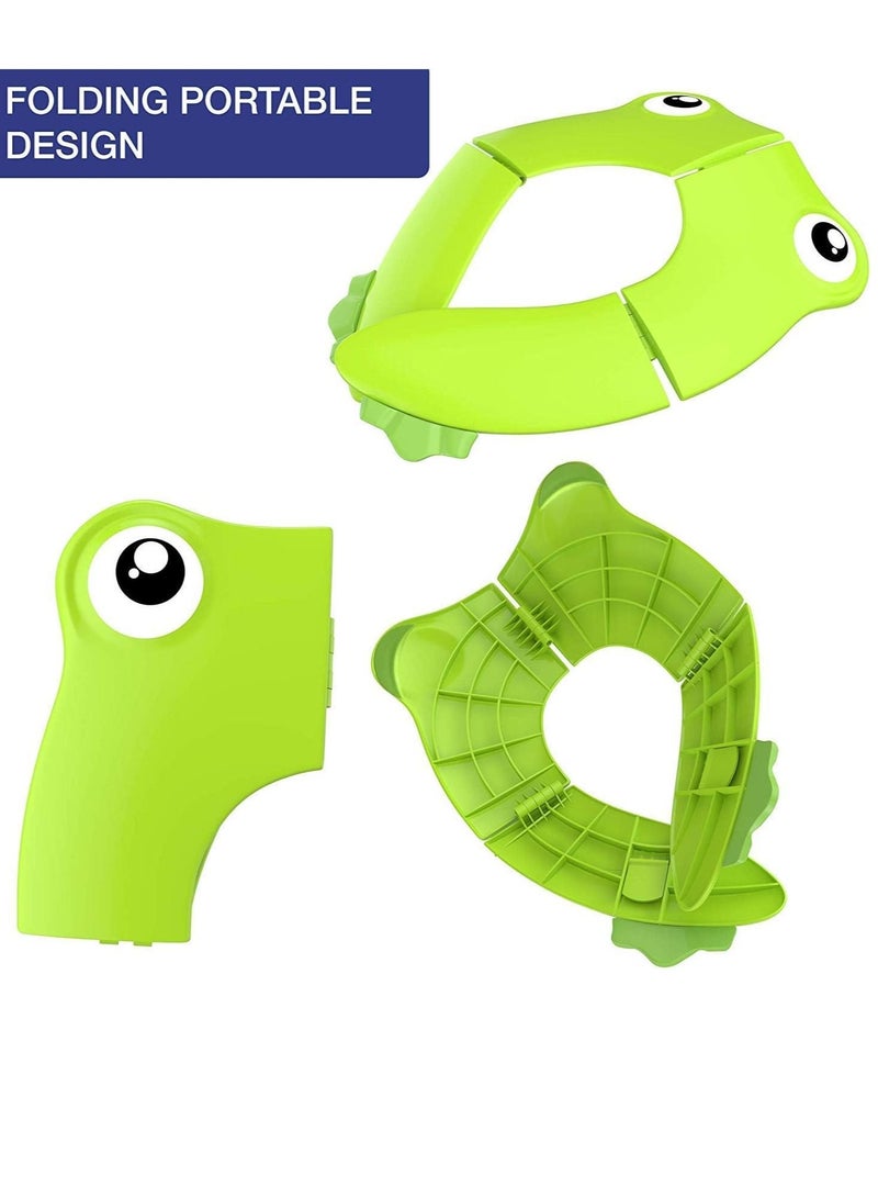 Gonice Travel Portable Folding Potty Training, Non Slip Silicone Pads, Reusable Toddlers Toilet Seat Covers Liners Fits Round - Image 4