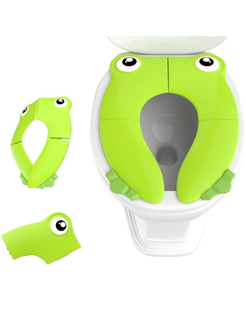 Gonice Travel Portable Folding Potty Training, Non Slip Silicone Pads, Reusable Toddlers Toilet Seat Covers Liners Fits Round - Image 3