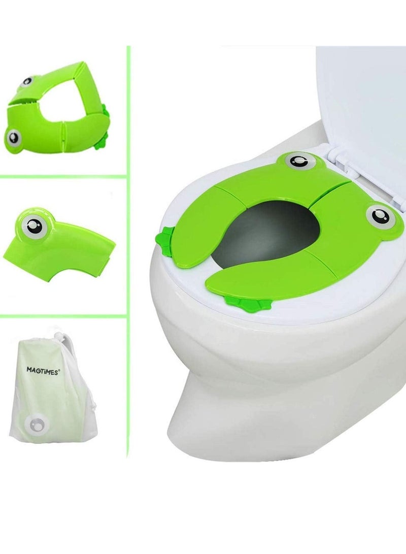 Gonice Travel Portable Folding Potty Training, Non Slip Silicone Pads, Reusable Toddlers Toilet Seat Covers Liners Fits Round - Image 2