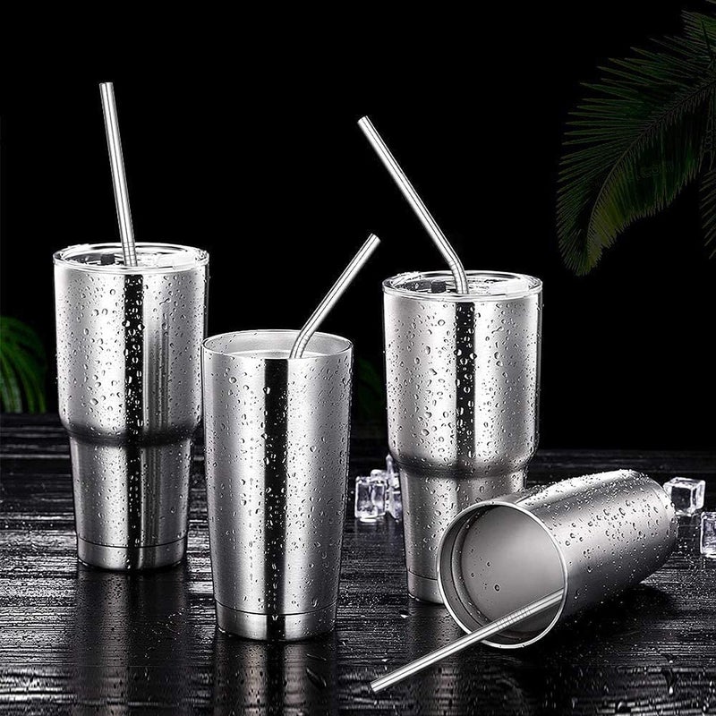 IDELLA Set of 4 Reusable Metal Straws, Long Stainless Steel Straw with Cleaning Brushes, Drinking for 30 oz and 20 oz Tumblers.(2Bent + 2 Straight + 1 Brush) - Image 5