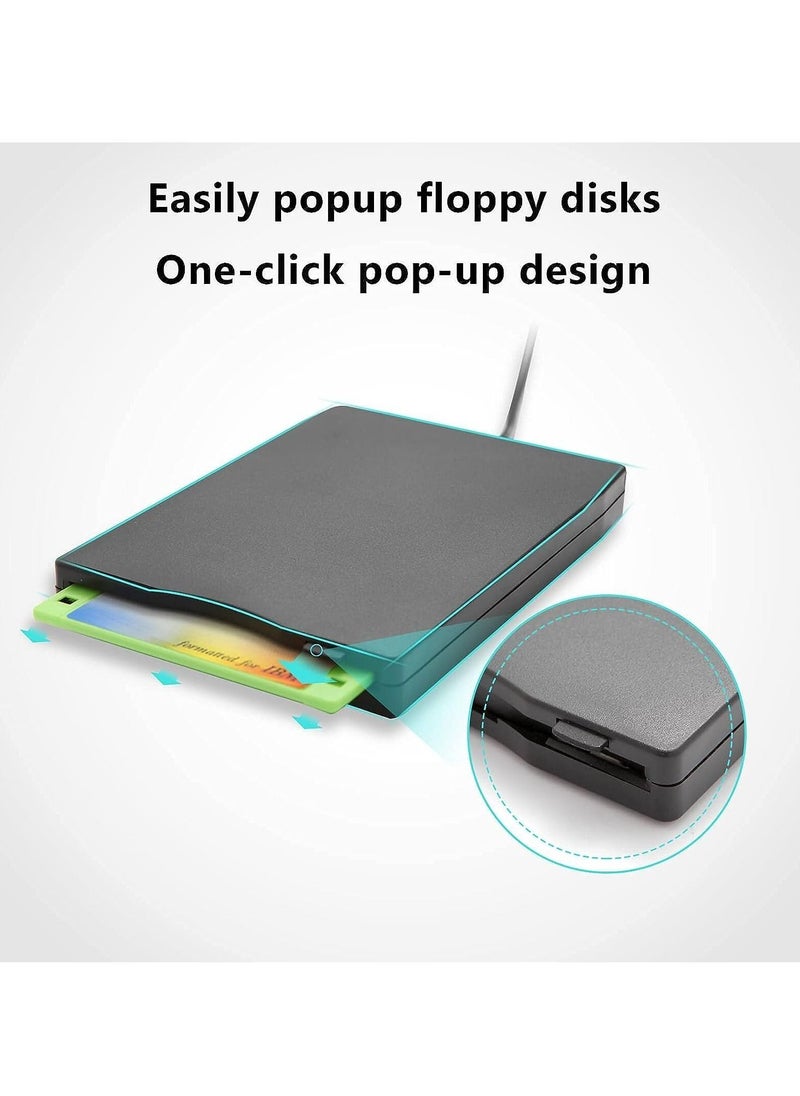 External USB Floppy Drive 3.5-inch Portable 1.44MB FDD, Plug and Play for Windows 2000/XP/Vista/7/8 Laptop