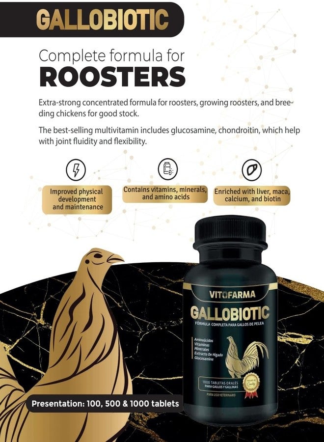 VITOFARMA Gallobiotic Natural Multivitamin for Rooster, Hens - 100 Tablets | Vitamina Completas para Gallos - Image 2