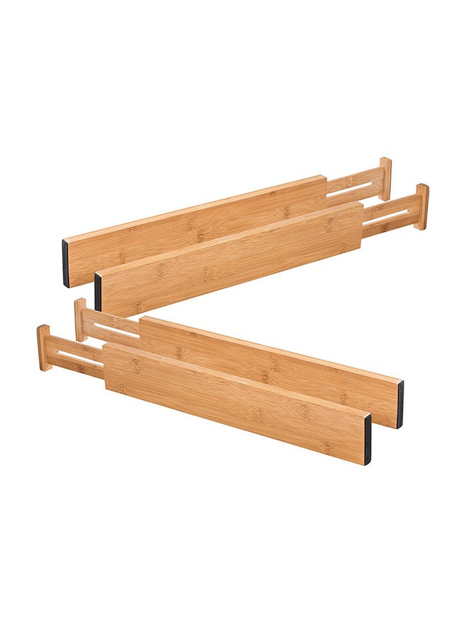 4-Piece Creative Expandable Telescopic Drawer Brown 60x10x15cm - Image 2