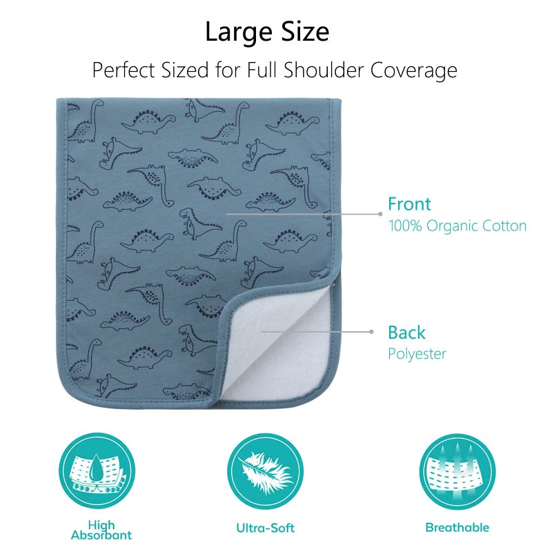 Hakochia Burp Cloths for Baby Boy & Girl Organic Cotton Large Unisex Burp Clothes Extra Absorbent Soft Neutral Burping Rags Spit Up Cloth Sets for Newborns 8 Pack (D) - Image 2