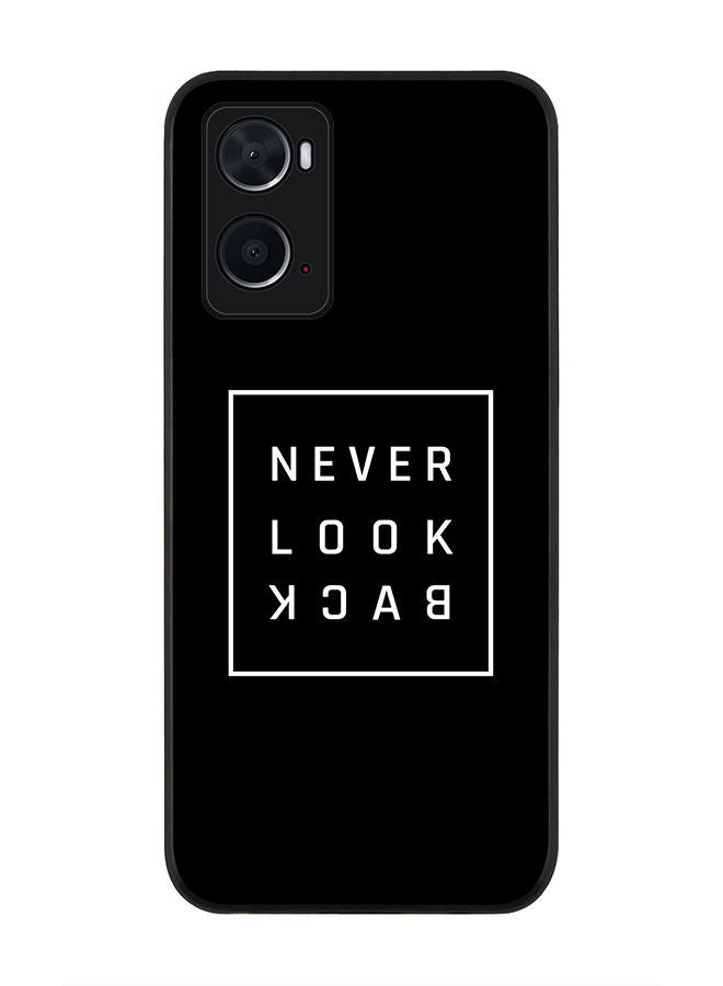 Stylizedd جراب أسود متين بحافة لهاتف Oppo A96 4G/A36/A76 جراب نحيف ناعم بحواف مطاطية مرنة ومضاد للسقوط مع غطاء TPU جل رفيع - لا تنظر للخلف أبدًا - Image 1