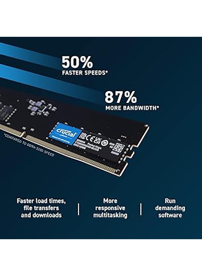 كروشيال ذاكرة سطح المكتب الأساسية DDR5 CL40 UDIMM بسعة 16 جيجابايت وتردد 4800 ميجا هرتز - أسود (CB16GU4800) - Image 5