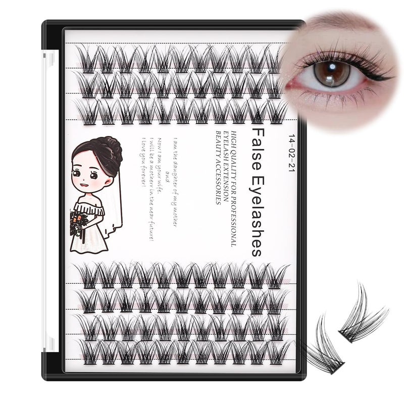 Bodermincer 84 Cluster D Curl Natural Style Eyelashes Professional Makeup Individual Cluster EyeLashes Grafting Fake False Eyelashes 8MM