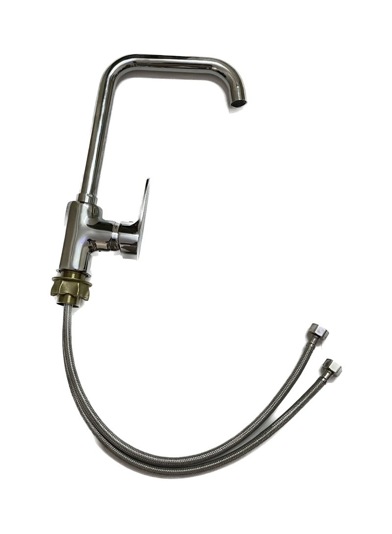 Kitchen Mixer Tap Kitchen Sink Faucets Hot and Cold Mixer Tap Made of Zinc Alloy Anti Rust Chrome Color - Image 3