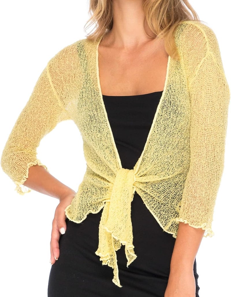 Back From Bali Womens Sheer Shrug Cardigan Lightweight Knit - Image 1
