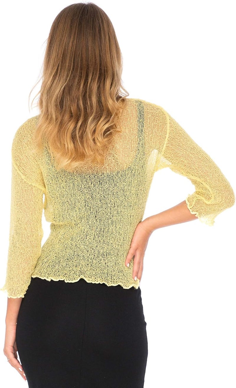 Back From Bali Womens Sheer Shrug Cardigan Lightweight Knit - Image 2
