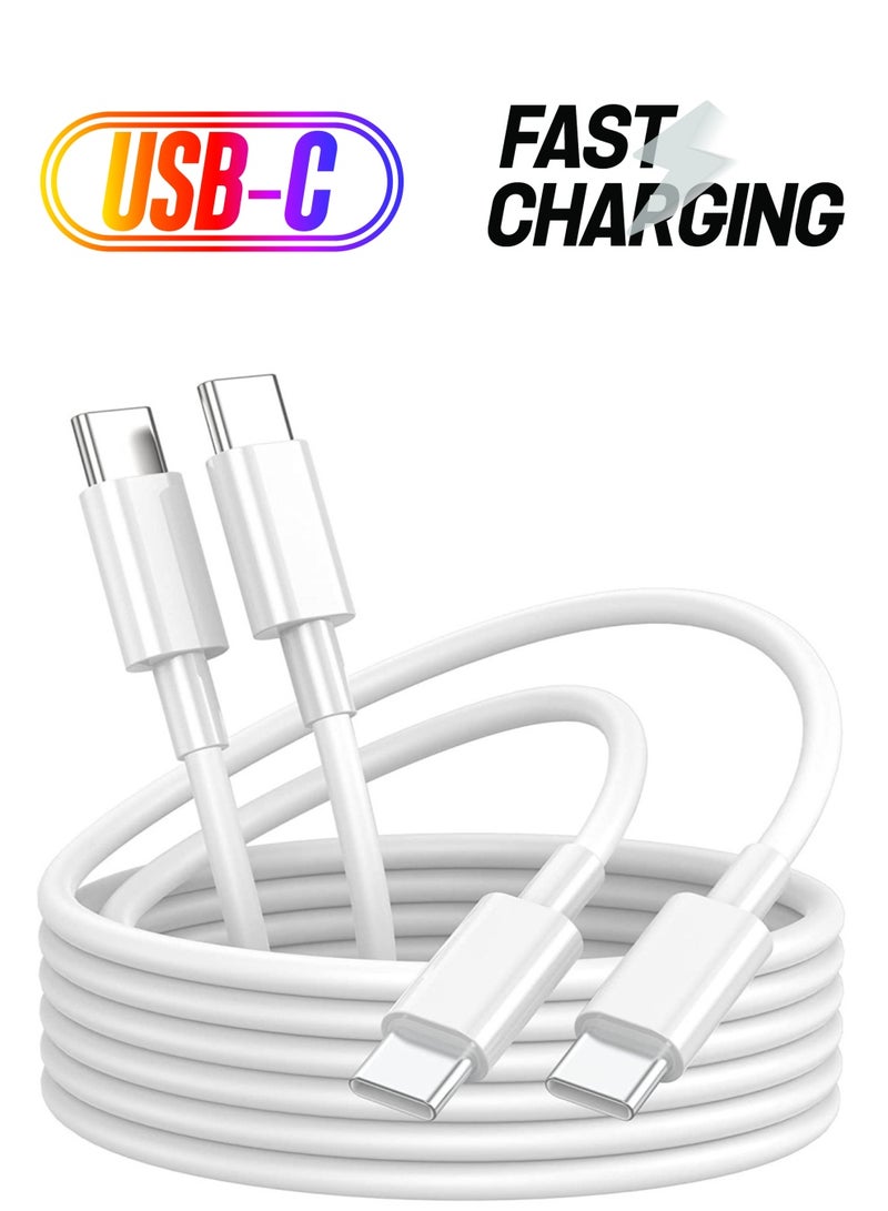 "2-Pack 2M Fast Charging USB-C to USB-C Power Cord for MacBook Pro/Air (2016-2020) and iPad Air 4/5 & iPad Pro 12.9/11" - Image 1