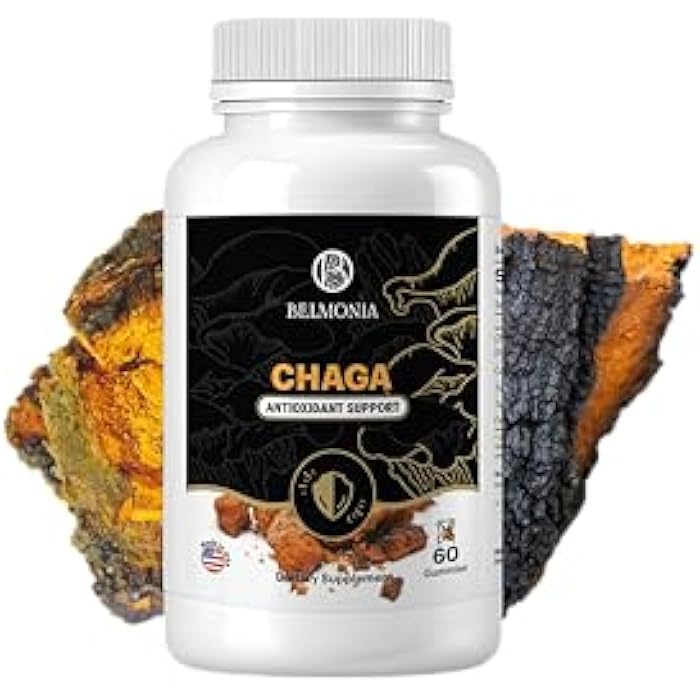 Belmonia Chaga Mushroom Gummies — Antioxidant Immune Support Supplement - Dietary Mushroom Supplement - 60 Gummies - Made in USA - Shrooms for Health - Organic Vegan Frendly - Image 1