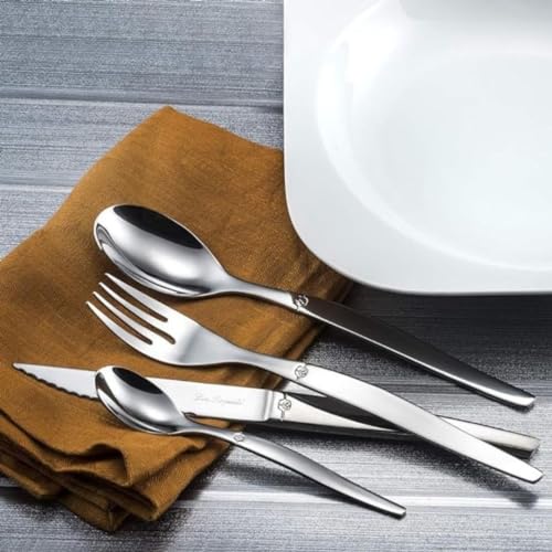 Amefa Silverware Set - 24-Piece, Rustic Style, Mirror Finish - Stainless Steel Flatware & Utensils with Steak Knives - Dishwasher Safe Cutlery, Forks & Spoons - Image 5