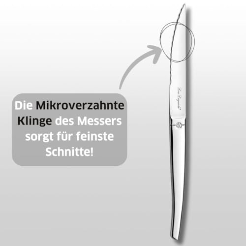 Amefa Silverware Set - 24-Piece, Rustic Style, Mirror Finish - Stainless Steel Flatware & Utensils with Steak Knives - Dishwasher Safe Cutlery, Forks & Spoons - Image 3