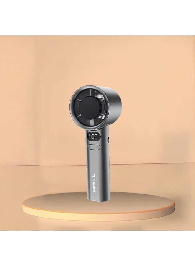 Torima مروحة توريما F-21 الرمادية الصغيرة - مروحة يدوية محمولة قابلة لإعادة الشحن عبر منفذ USB للاستخدام المنزلي والمكتبي والسفر - Image 4