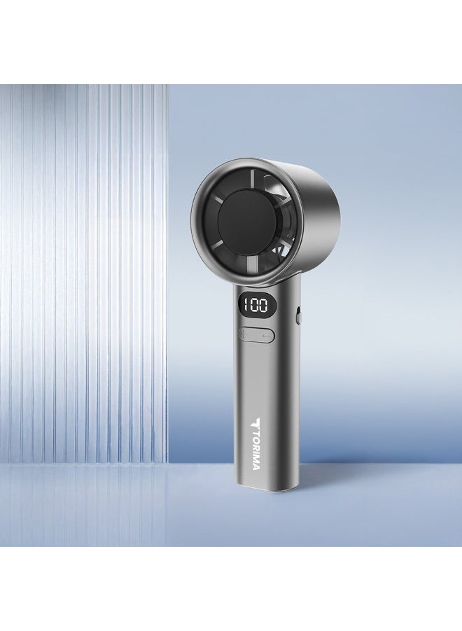 Torima مروحة توريما F-21 الرمادية الصغيرة - مروحة يدوية محمولة قابلة لإعادة الشحن عبر منفذ USB للاستخدام المنزلي والمكتبي والسفر - Image 2