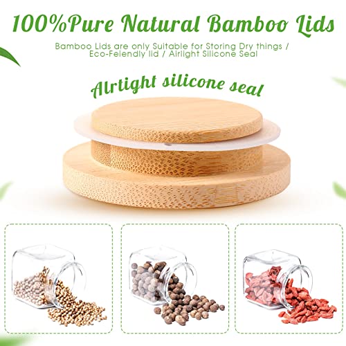 Sieral Yogurt Jar Lids Set Bamboo Wood with Silicone Sealing Rings Storage Canning Jar Bamboo Wide Mouth Oui Lids for Nice Sealing Airtight Fit(12 Pack) - Image 5