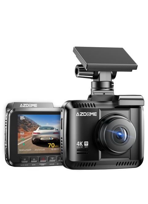 AZDOOM Dash Cam with Front and Rear Cameras, Support GPS, Wi-Fi and Bluetooth - Continuous Recording with Parking Mode, Time Lapse Recording, and Full Coverage to Ensure Your Safety While Driving