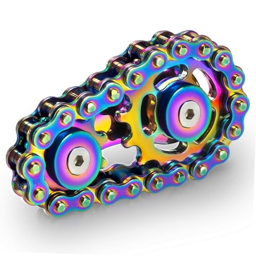 Chilvil Easter Basket Stuffer for Teens Boys Metal Fidget Spinner Toys for Adults Figette Bike Chain Roller Cool Gadgets ADHD Anxiety Stress Relief Items Figet Desk Offices EDC Men Valentines Day Gifts - Image 1