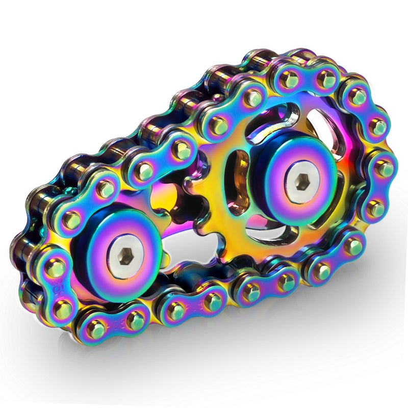 Chilvil Easter Basket Stuffer for Teens Boys Metal Fidget Spinner Toys for Adults Figette Bike Chain Roller Cool Gadgets ADHD Anxiety Stress Relief Items Figet Desk Offices EDC Men Valentines Day Gifts - Image 3