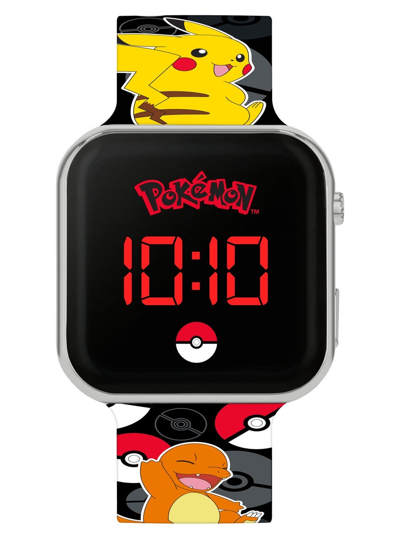 Pokemon Pokémon Black LED Watch with Printed Character Strap - POK4322ARG  - Image 1