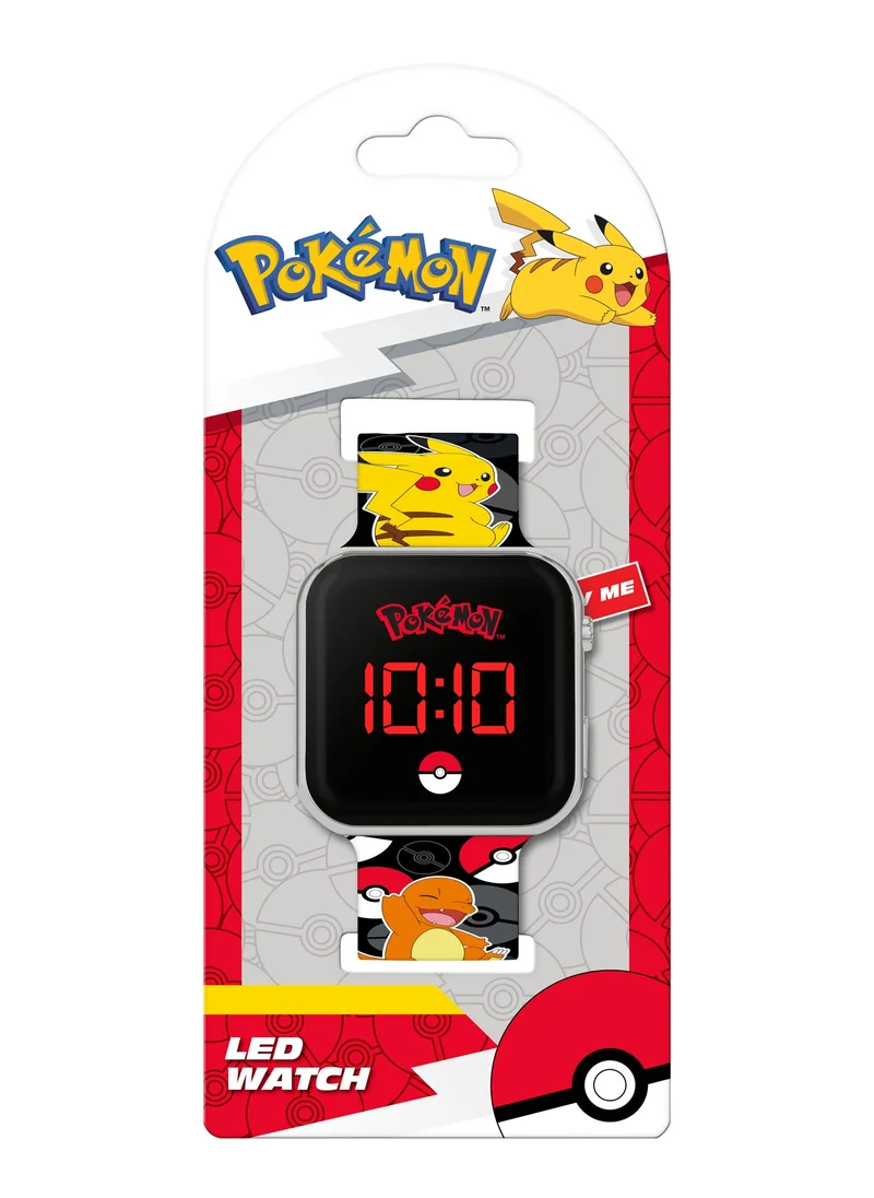 Pokemon Pokémon Black LED Watch with Printed Character Strap - POK4322ARG