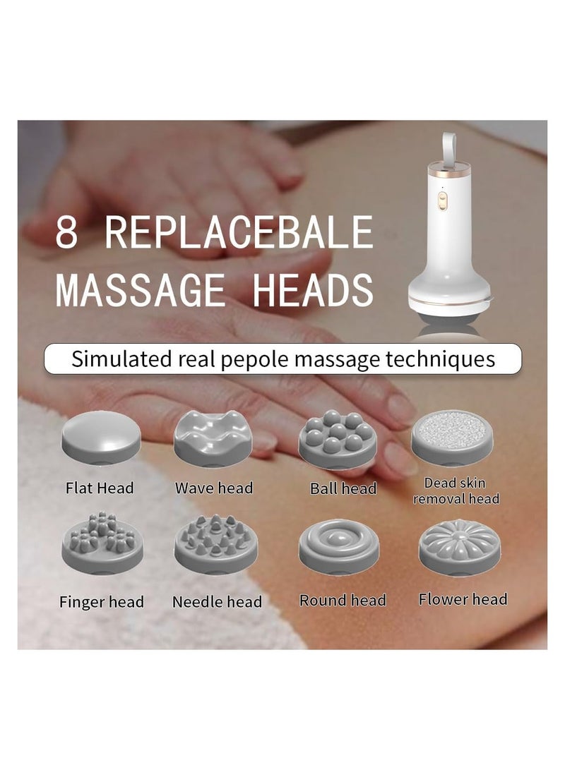 Cool Baby COOLBABY Handheld Cervical Spine Massager Portable Electric Massage Stick Wireless Electric Cellulite Remover Machine Body Sculpting Machine with 8 Masssage Heads  - Image 3