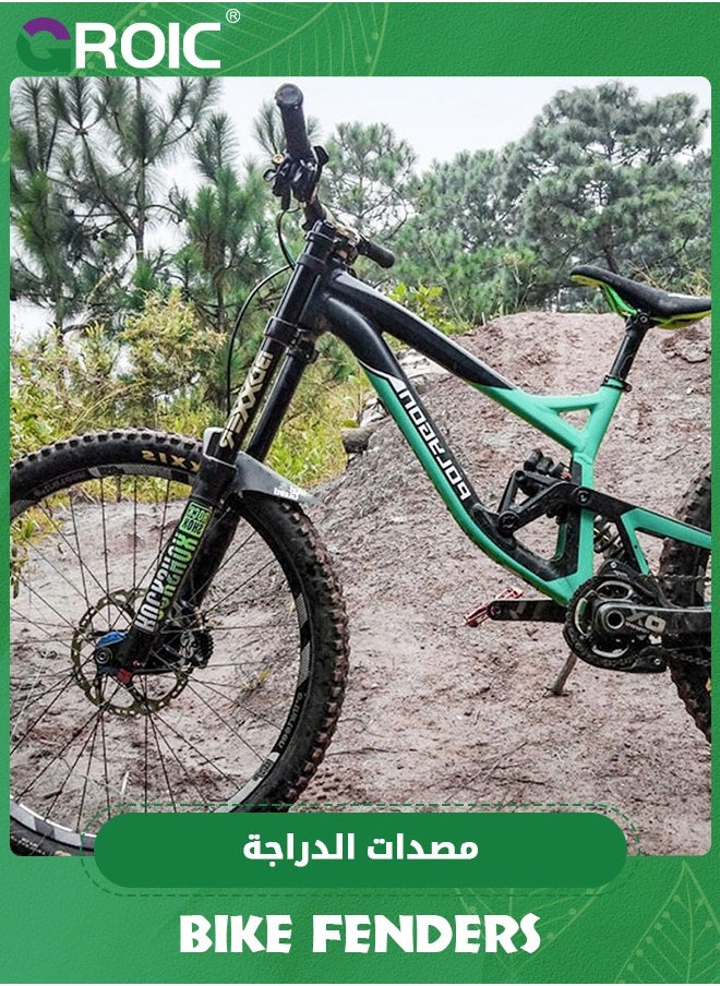 GROIC - 2PCS Bike Fender, Adjustable MTB Mud Guard, Front and Rear Compatible Mudguards, Easy to Install, Fits 26", 27.5", 29" Fat Tire Bikes and All Disc Brake Bicycles - Image 1