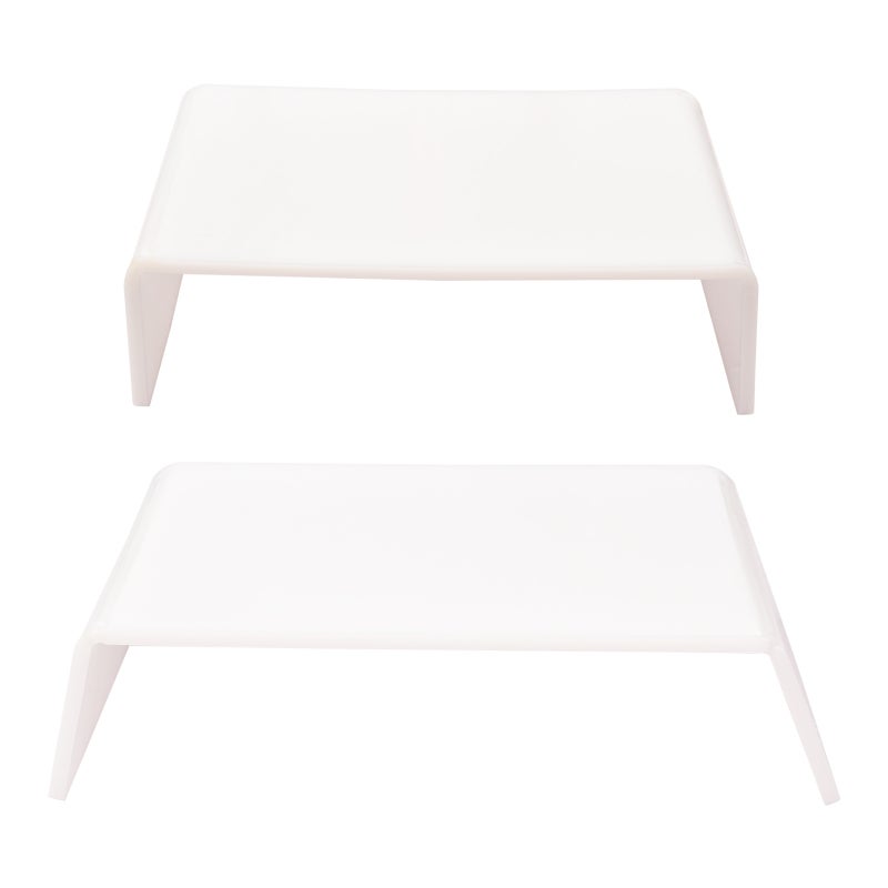 White Acrylic Computer Monitor Stand Riser with Over 3 Inch Elevation, Sturdy Desktop Stand for Neck and Eye Strain Relief - Monitor Riser with Under Desk Storage for Drawing Tablet, External Drive, C - Image 1
