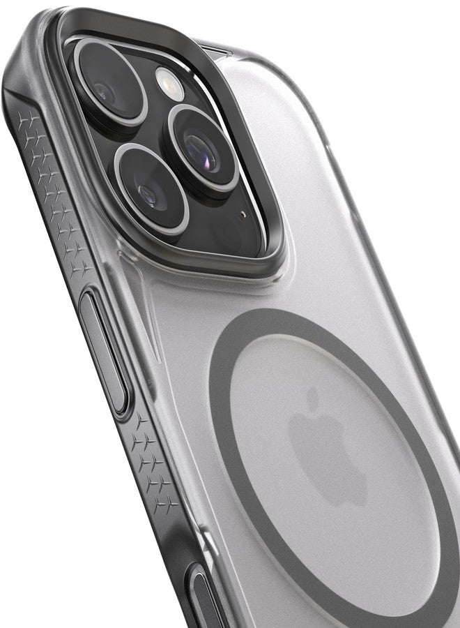 REBEL Clear Case for iPhone 16 Pro [Frosted Series Gen-6] Strong MagSafe Compatible, Grip Sides, Translucent Matte Texture, Protective Shockproof Bumpers, Metal Lens & Buttons, 6.3 Inch Phone 2024 - Image 5