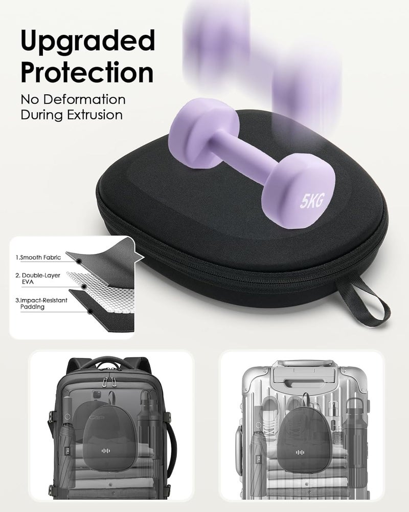 SQERO Headphone Case Hard Shell Super-Slim for Sony/JBL/Bose/Soundcore Anker/BERIBES KVIDIO TOZO JLab Over-Ear Headphones Universal Portable Travel Organizer Bag (Black) - Image 3