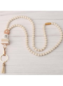 Dominy ID Badge Holder,Card Holder,With Fashion Wood Beaded Lanyard for Keys,credit-card or driver's license sized cards, Super Cute Boho Breakaway Lanyard for Women  - Image 2