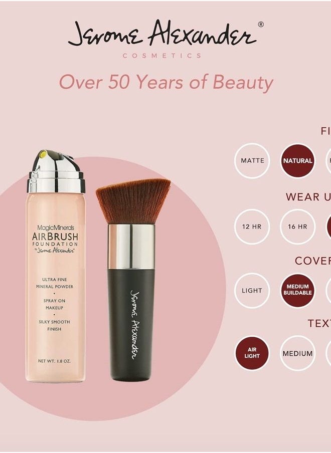 Jerome Alexander MagicMinerals AirBrush Foundation by Jerome Alexander – 2pc Set with Airbrush Foundation and Kabuki Brush - Spray Makeup with Anti-aging Ingredients for Smooth Radiant Skin (Fair)  - Image 4