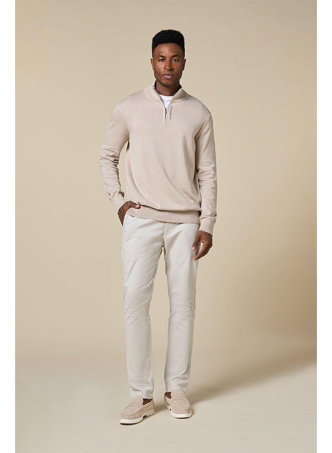 Mannerism The Winter Wheat Warm Beige Cotton Jumper Relaxed Fit - Image 4