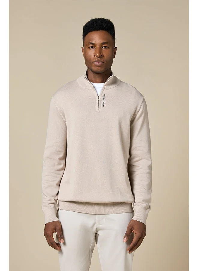 تكلف The Winter Wheat Warm Beige Cotton Jumper Relaxed Fit
