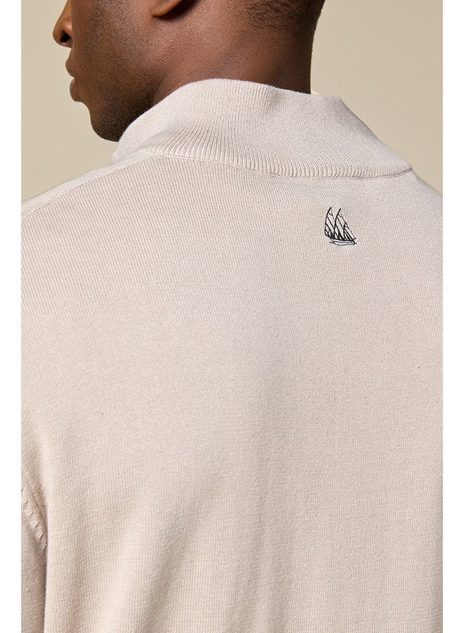 Mannerism The Winter Wheat Warm Beige Cotton Jumper Relaxed Fit - Image 5