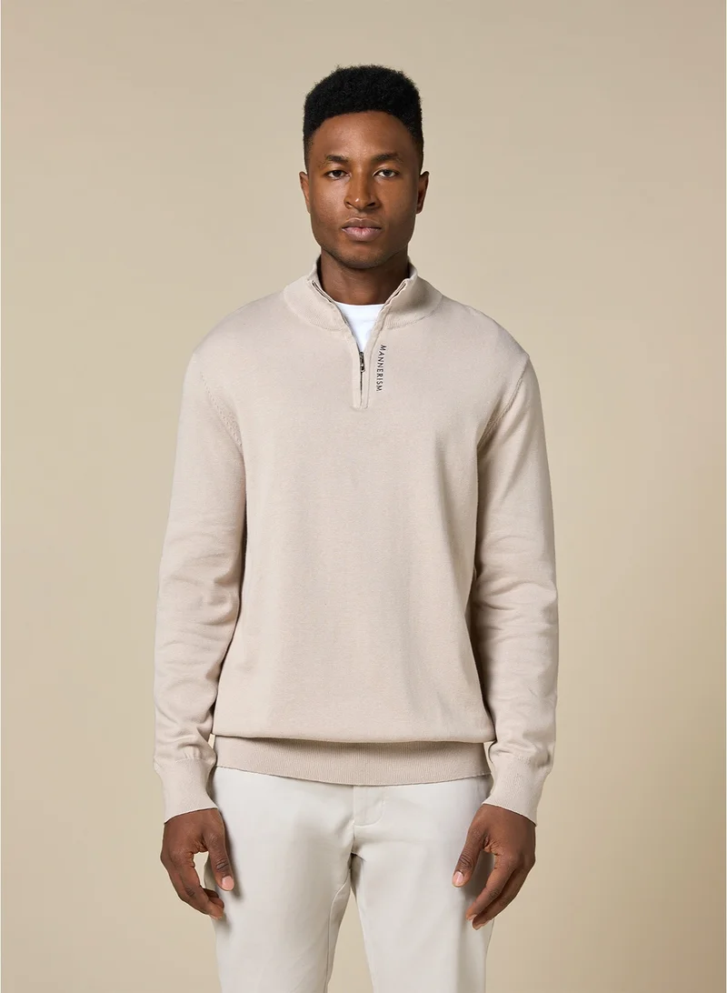 مانرزم The Winter Wheat Warm Beige Cotton Jumper Relaxed Fit
