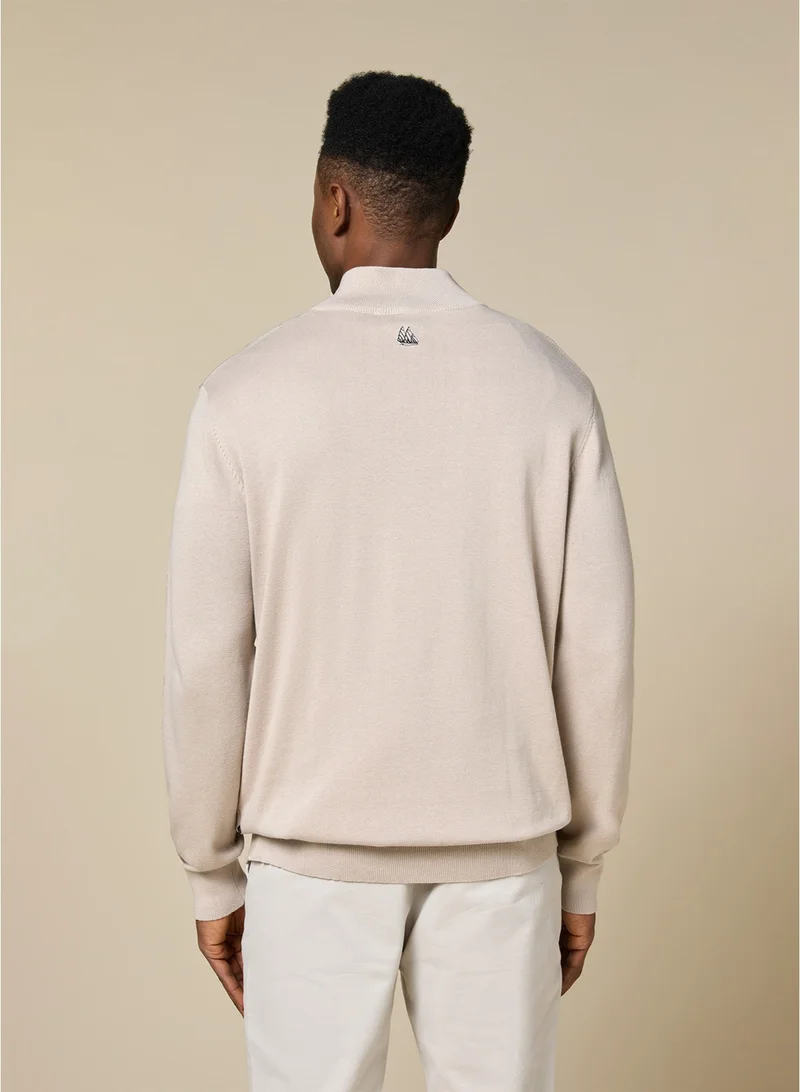 MANNERISM  The Winter Wheat Warm Beige Cotton Jumper Relaxed Fit for Men | Best Price UAE