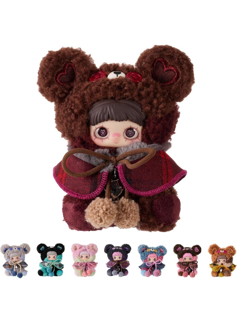 بوب جوي صندوق أعمى منفوش POP JOY، سلسلة ماي ماي دقيق الدب، صندوق غامض، دمية منفوشة من الفينيل الناعم مع ملابس، عيون زجاجية لطيفة، لعبة ميدالية كاواي قابلة للتجميع، مناسبة لعمر 3 سنوات فما فوق، صندوق واحد - Image 1