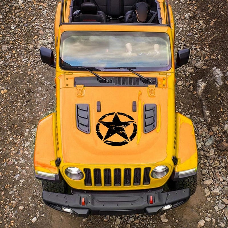 TOMALL 17'' Black Star Car Sticker Decal for Hood and Body - Image 5