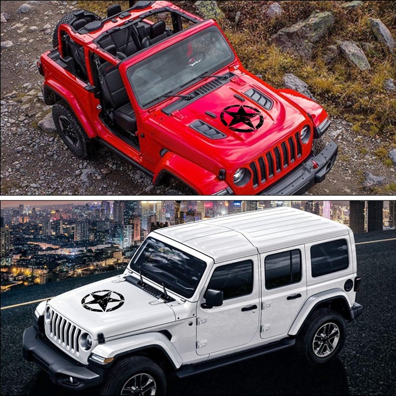 TOMALL 17'' Black Star Car Sticker Decal for Hood and Body - Image 4