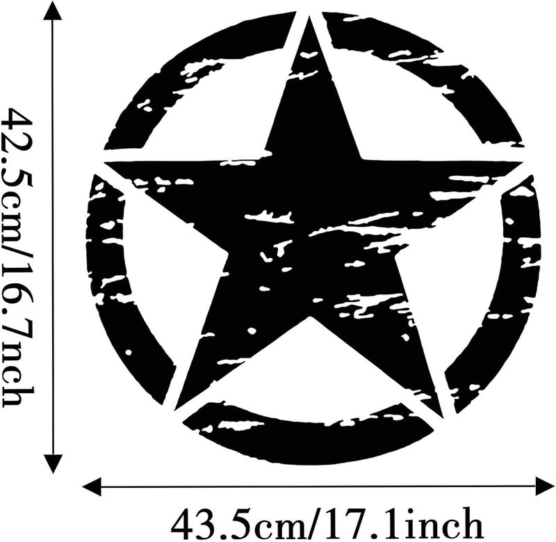 TOMALL 17'' Black Star Car Sticker Decal for Hood and Body - Image 2