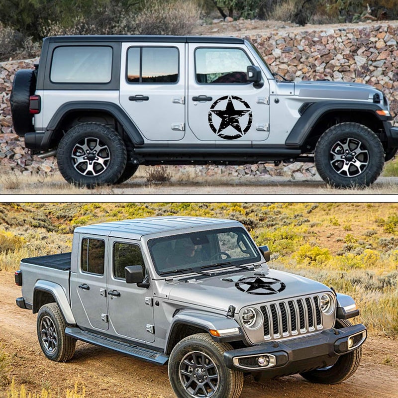 TOMALL 17'' Black Star Car Sticker Decal for Hood and Body - Image 3