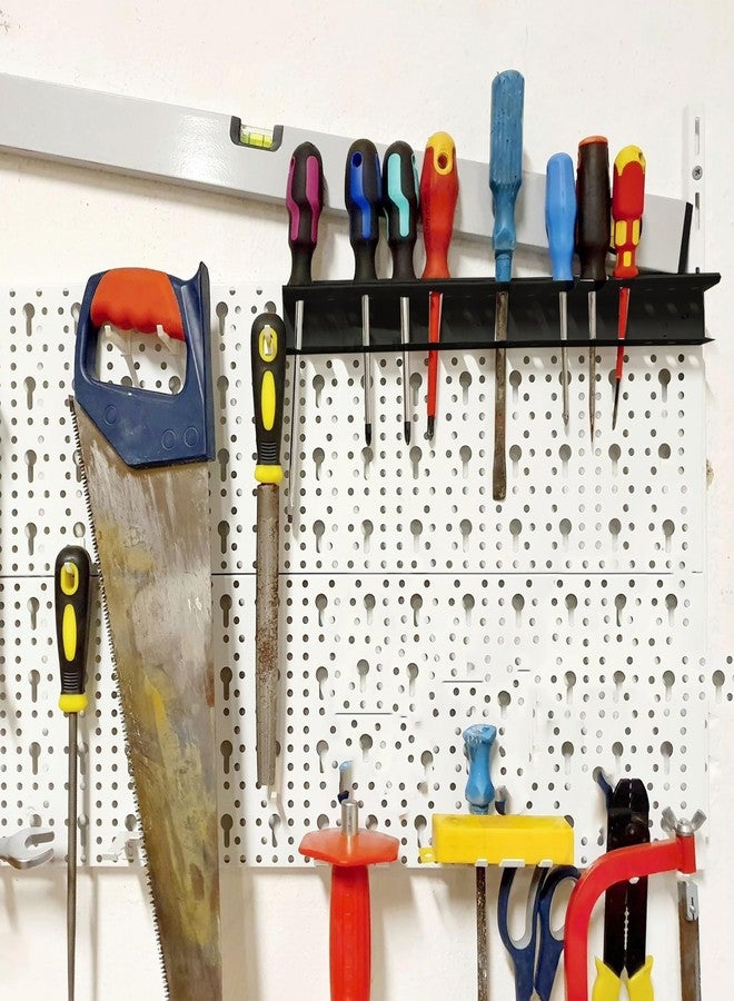 BuleVina Screwdriver Holder Wall Mount with 23 Holes, 12.6" Long, Heavy Duty Hand Tool Box Organizer Holders Rack Storage Peg Board for Screw Driver Pliers for Garage Workshop Shed (No Screwdriver Included) - Image 4