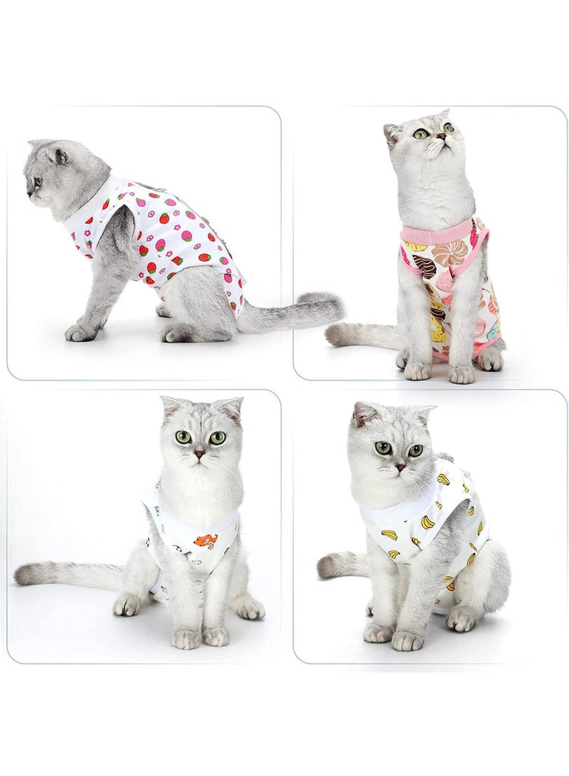 SOLARAE بدلات استعادة جراحة القطط، لفائف استعادة قابلة للتنفس لملابس استعادة القطط الصغيرة، تمنع لعق الجلد، للقطط والكلاب الصغيرة لاستعادة البطن والفطام، 4 أنماط (نمط كلاسيكي، S) - Image 2