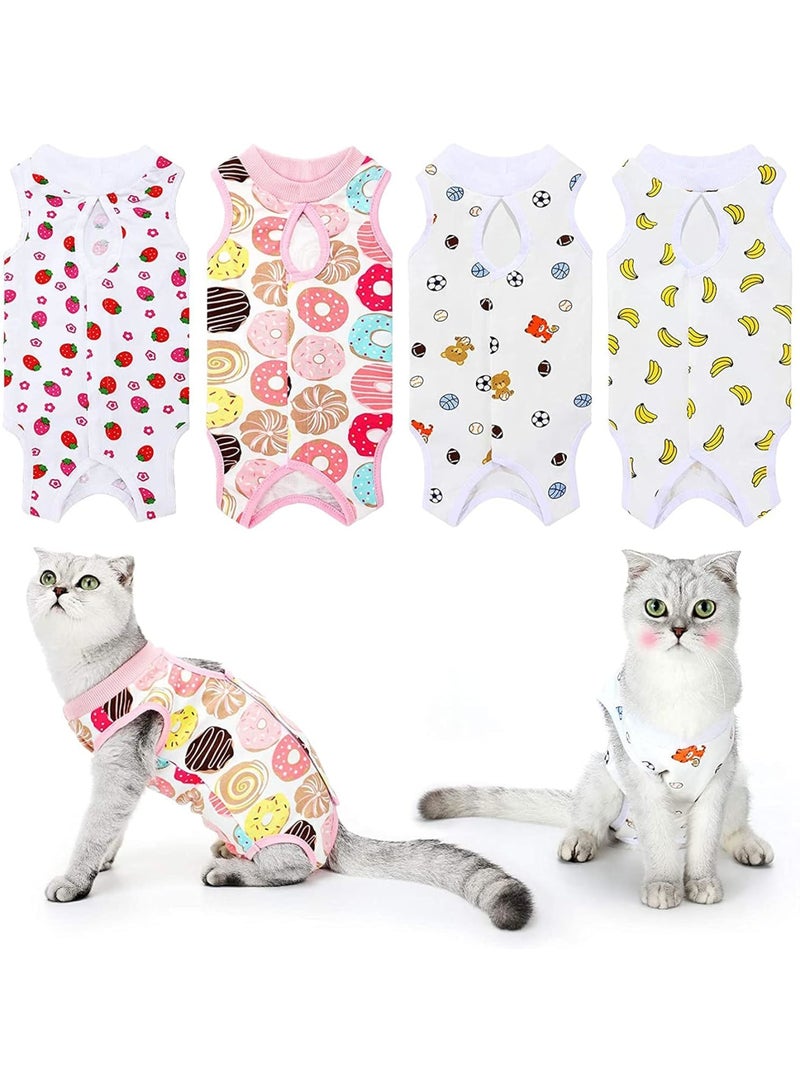 SOLARAE بدلات استعادة جراحة القطط، لفائف استعادة قابلة للتنفس لملابس استعادة القطط الصغيرة، تمنع لعق الجلد، للقطط والكلاب الصغيرة لاستعادة البطن والفطام، 4 أنماط (نمط كلاسيكي، S) - Image 1