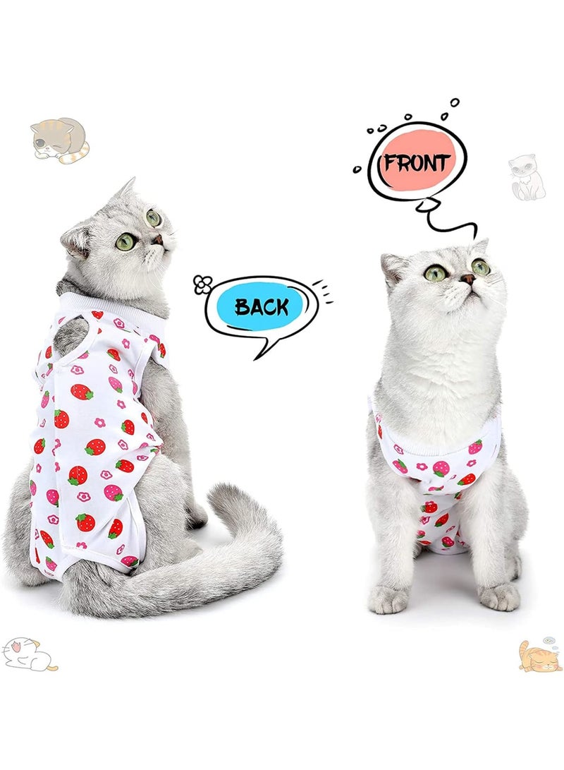 SOLARAE بدلات استعادة جراحة القطط، لفائف استعادة قابلة للتنفس لملابس استعادة القطط الصغيرة، تمنع لعق الجلد، للقطط والكلاب الصغيرة لاستعادة البطن والفطام، 4 أنماط (نمط كلاسيكي، S) - Image 3