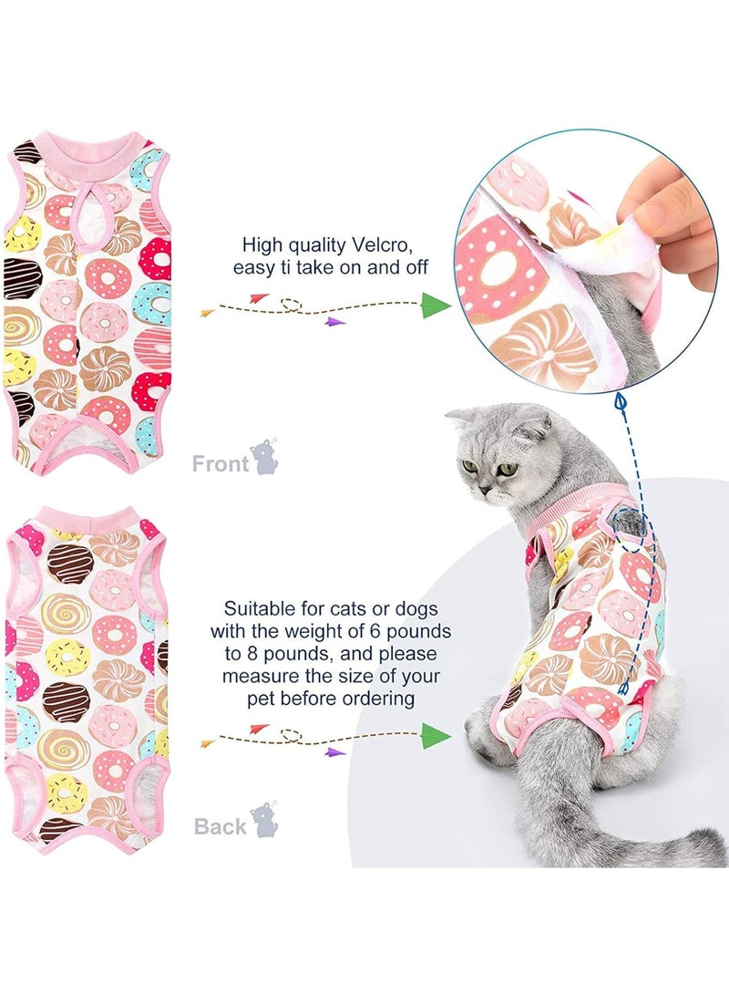 SOLARAE بدلات استعادة جراحة القطط، لفائف استعادة قابلة للتنفس لملابس استعادة القطط الصغيرة، تمنع لعق الجلد، للقطط والكلاب الصغيرة لاستعادة البطن والفطام، 4 أنماط (نمط كلاسيكي، S) - Image 5