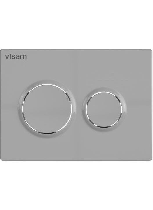 Visam - Olimpos Matte Chrome Concealed Cistern Control Panel Push Button 230.001 - Image 1